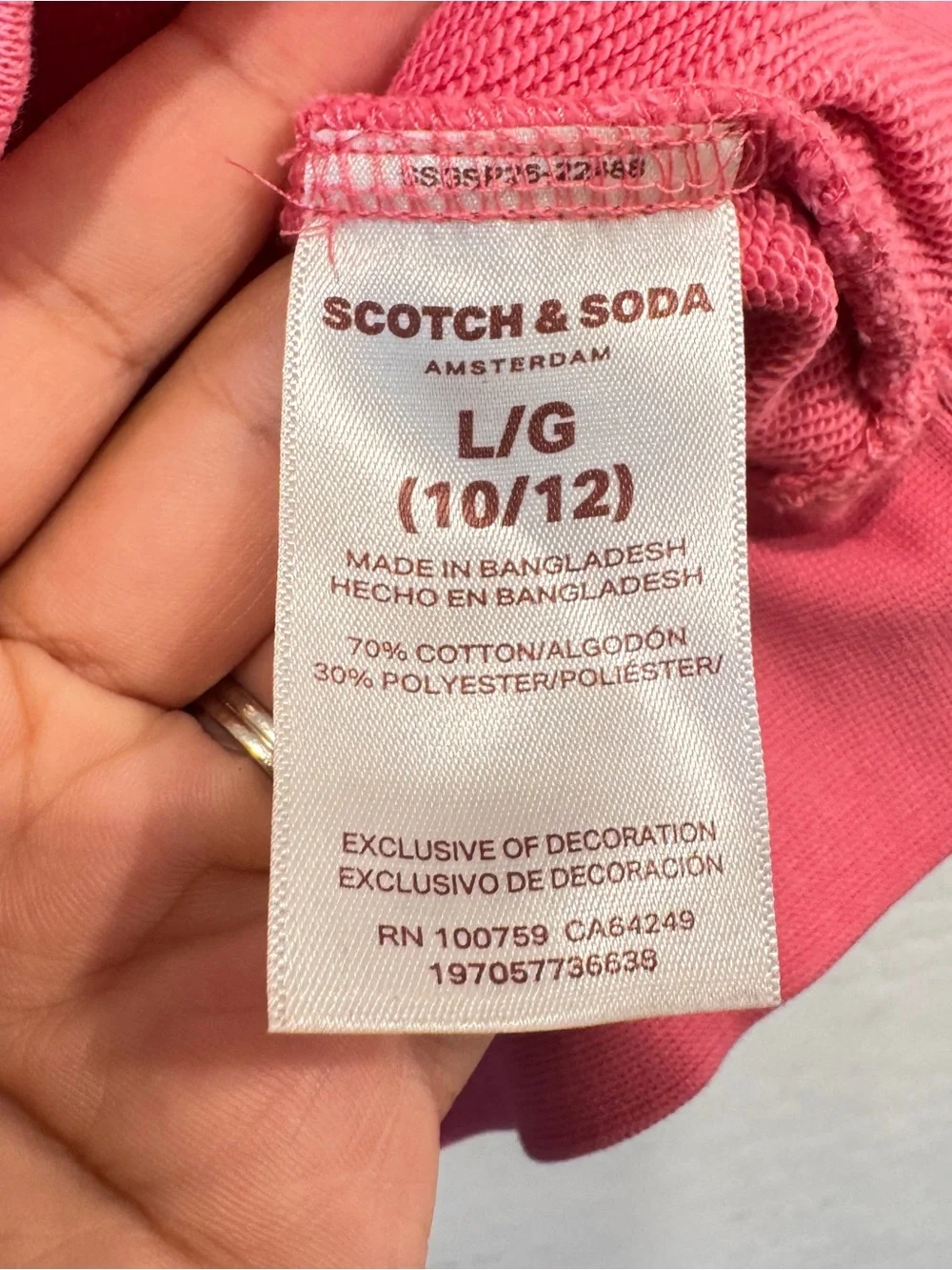 Scotch & Soda Pink Sweatshirt Red Heart Print Love Embroidery Girls Large 10/12